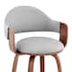 Daxton Mid-Century Swivel Bar Stool, Upholstered Counter Height Chair with Bentwood Legs