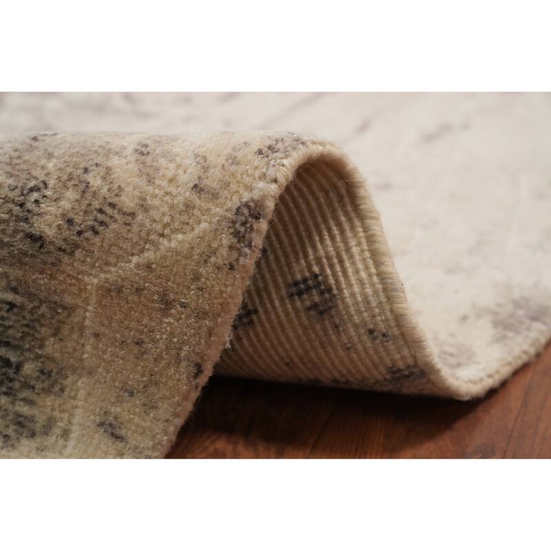 Hand Knotted Oriental Viscose Silk Carpet Modern Floral Multi-Colored Abstract Area Rug - 5' 11'' X 4' 0''