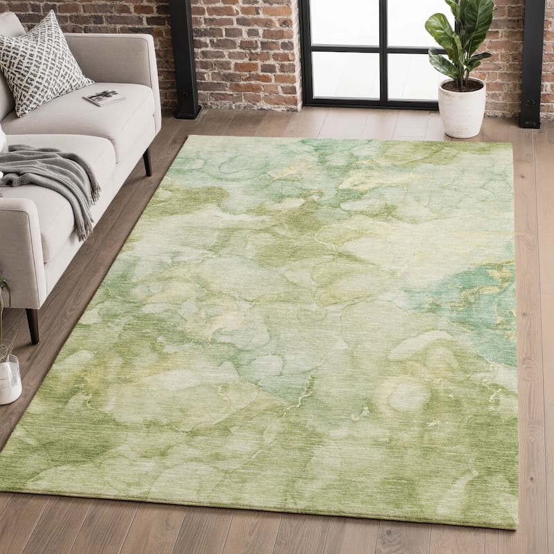 Premium Washable Super Soft Modern Chic Mayfield Rug - Aloe - 9' x 12'