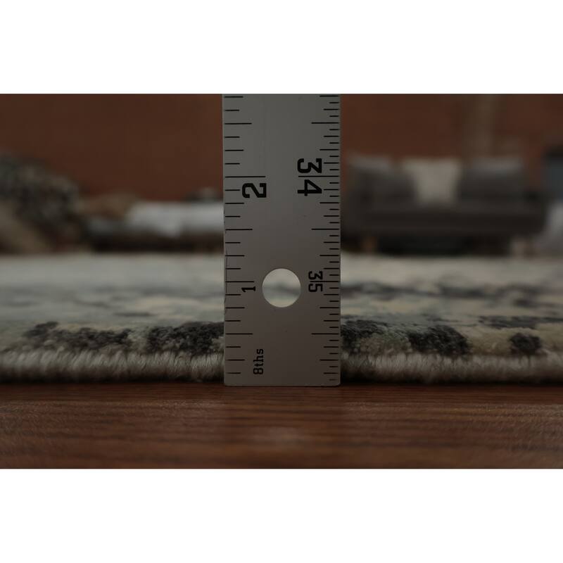 Hand Knotted Oriental Viscose Silk Carpet Modern Contemporary Greys & Charcoal Contemporary Area Rug - 9' 3'' X 6' 3''