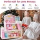 preview thumbnail 9 of 7, Kids Wooden Dollhouse Playset with 5 Simulated Rooms and 10 Pieces of Furniture-Pink - 23.5" x 10" x 27.5"