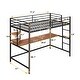 preview thumbnail 8 of 12, Modern Style Twin Metal Loft Bed with Desk, Shelve, 4-step Ladder and Guardrail, Creative Structure & Good Stability, Espresso
