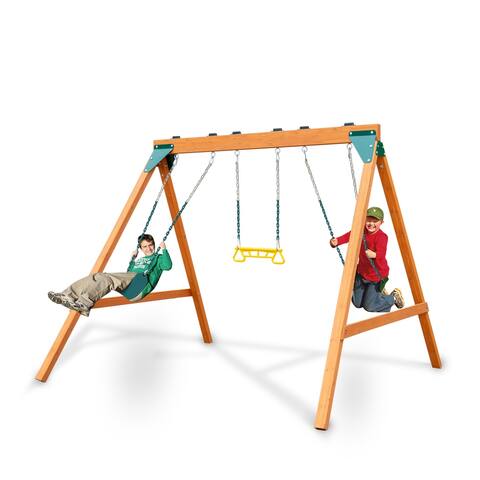 Gorilla Playsets Wooden Easy to Assemble A-Frame Swing Set