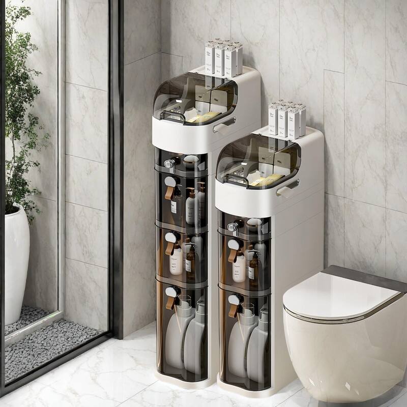 Waterproof Narrow Storage Cabinet with Drawers for Small Spaces - 4 Drawers - 4 Drawers