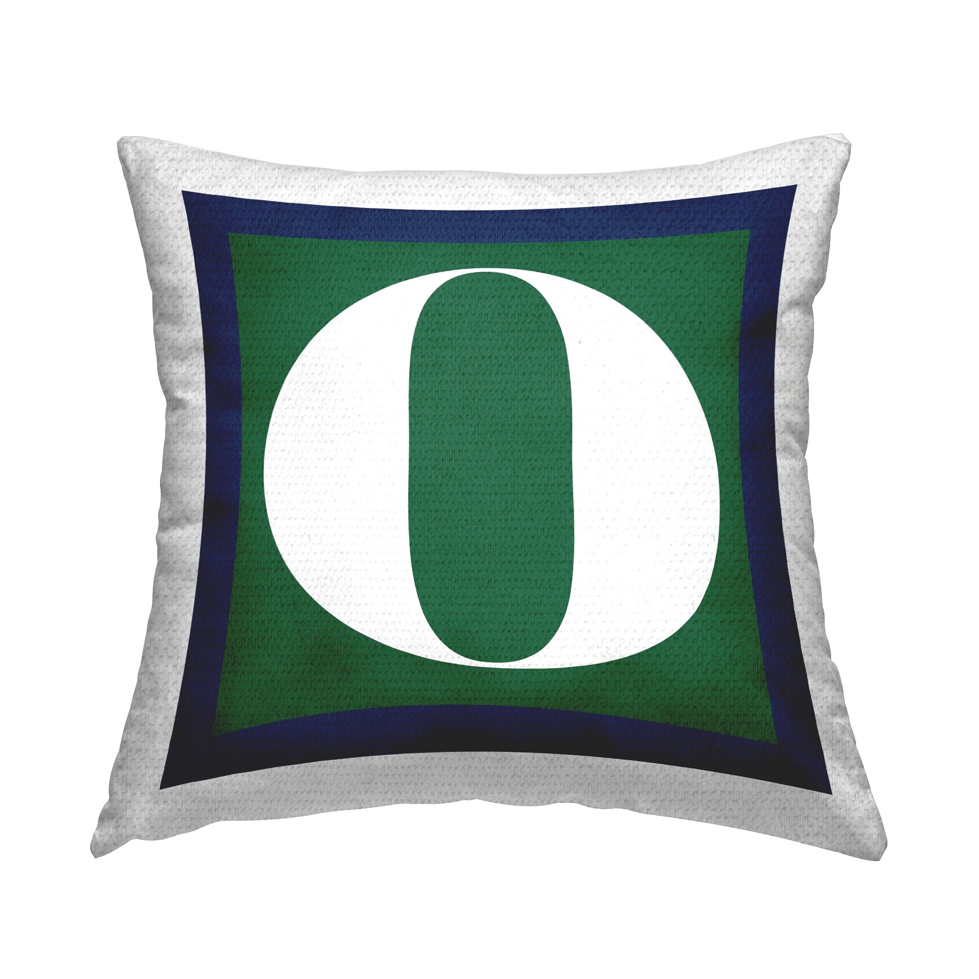 Stupell Green Initial Letter Printed Outdoor Throw Pillow Design by Lil' Rue