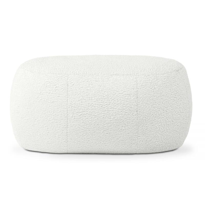 Jaxx Ellis Pouf - Modern Shearling Faux-Lamb Plush Fleece Ottoman