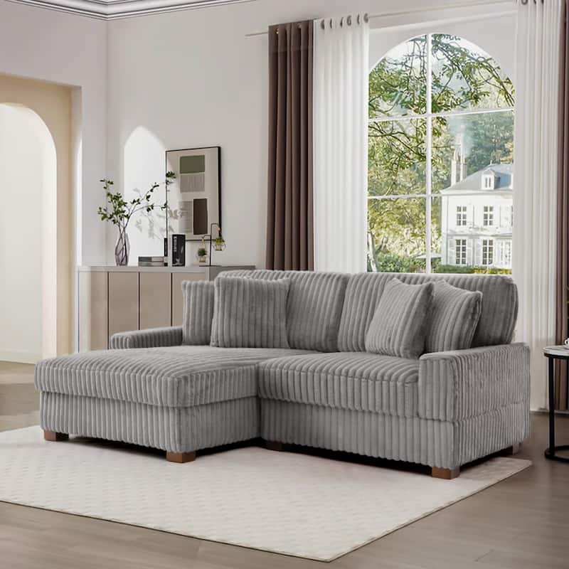 118.4"W Plush Modular Sectional Sofa with Pillows