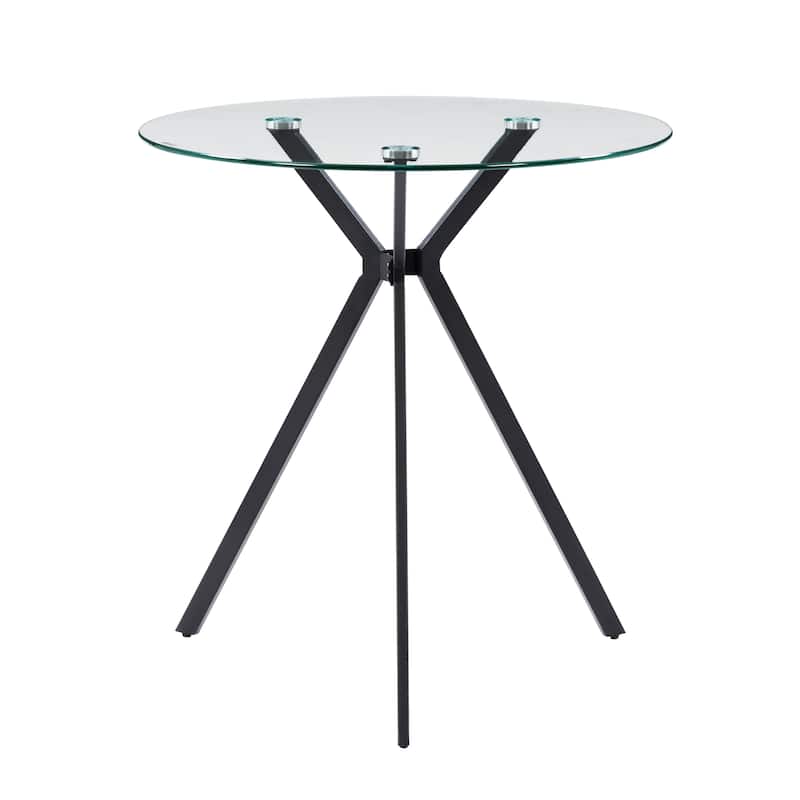 Eliana Glass Top Bistro Table - Black