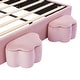 preview thumbnail 43 of 42, Velvet Upholstered Rabbit-Shape Princess Bed, Cute Platform Bed w2 Storage Stools & Headboard & Footboard for Kids