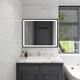 Wall Mounted Back Light Bathroom Framed LED Mirror Anti- Fog With Dimmable Light Touch Sensor And Memory Function - 32"H x 40'' W - Matte Black