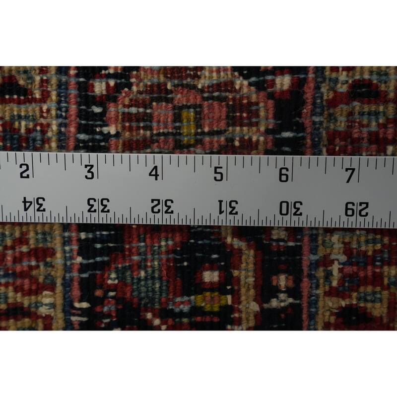 Hand Knotted Oriental 100% Wool Carpet Traditional Medallion Oranges & Rust Heriz (serapi) Area Rug - 4' 6'' X 4' 0''