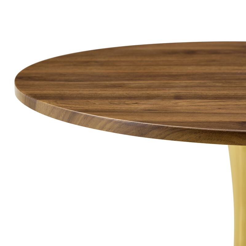 Round Dining Table, 31.5" Circle Tulip Table with Thickened Tabletop & Metal Pedestal, Mid Century Modern Bistro Table