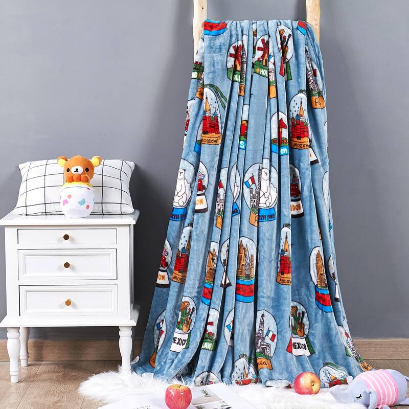 Printed Cities Flannel Fleece Blanket