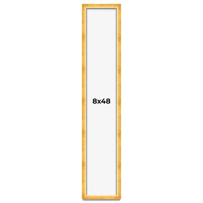 8x48 Shadow Box Frame Gold | 1.625 Inches Deep Real Wood Traditional