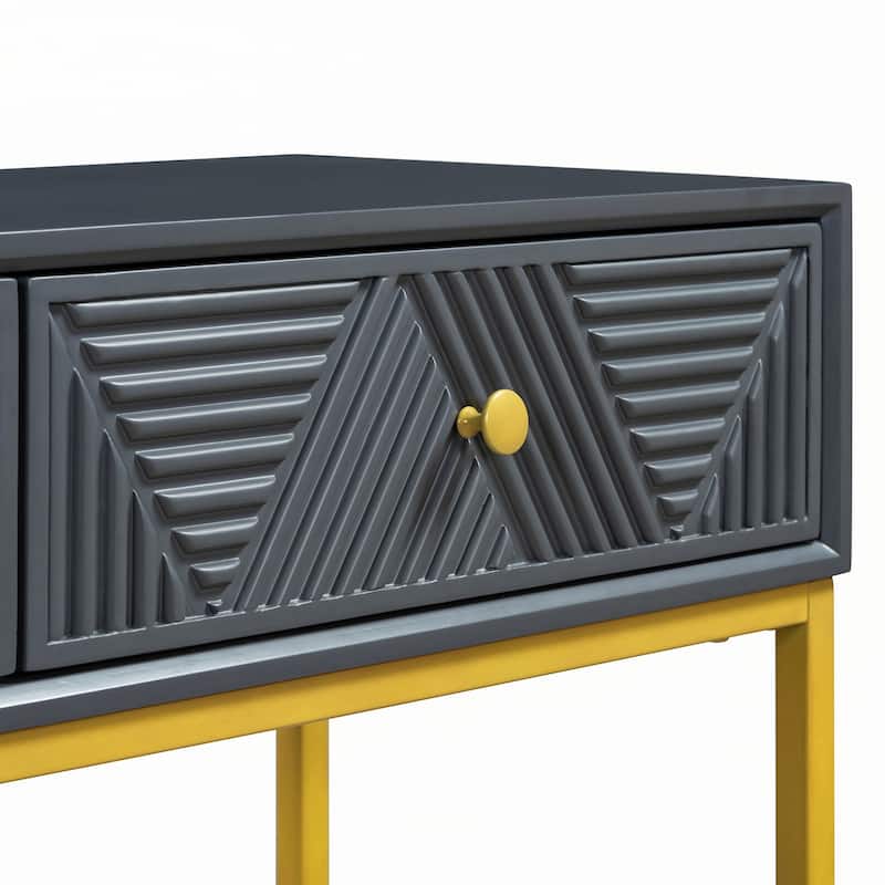 Modern Sleek Console Table with Storage, Grey