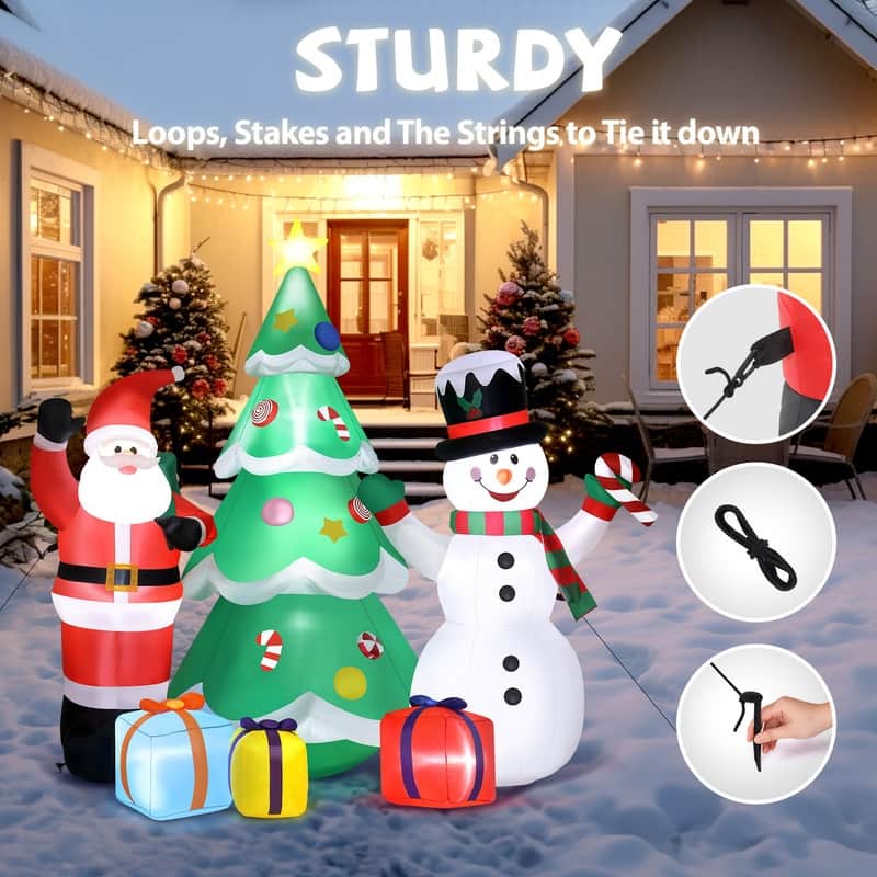 6ft Tall Christmas Santa Dinosauvr Inflatable Decoration