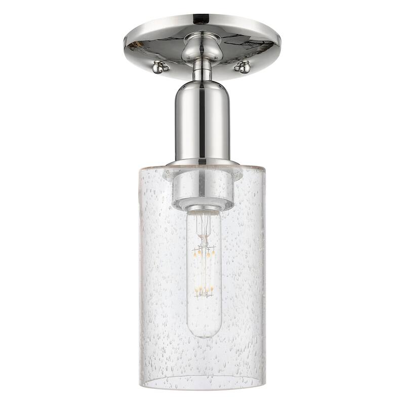 Innovations Lighting 716-1C-11-5 Clymer Semi-Flush Clymer 5" Wide - Polished Nickel / Seedy