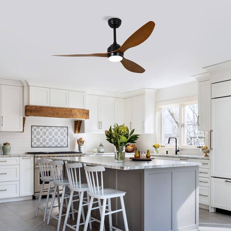 52" Ceiling Fan with Lights, Quiet DC Motor 3 ABS Blade Ceiling Fans, 6 Speed Levels, Reversible Ceiling Fan
