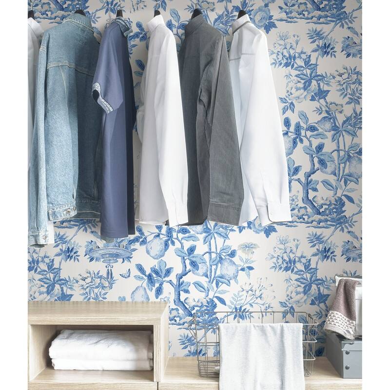 Scalamandre Delft Shantung Garden Self Adhesive Peel & Stick Wallpaper