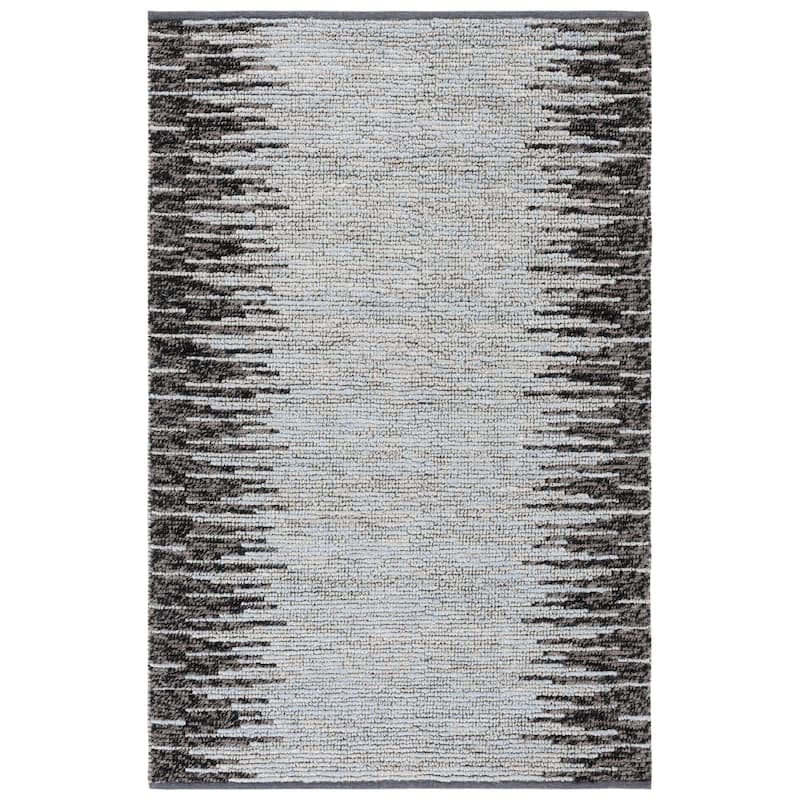 SAFAVIEH Handmade Natural Fiber Eliette Boho Jute & Wool - 8' x 10' - Light Blue/Black - Rectangle