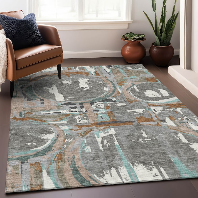 Machine Washable Indoor/ Outdoor Chantille Contemporary Rug