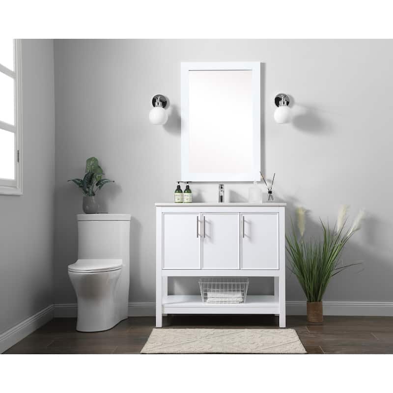 Elegant Lighting VF26636 Everett 36" Free Standing Single Basin Vanity
