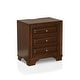 preview thumbnail 8 of 6, Oslo Traditional Wood 3-Drawer Nightstand with USB by Furniture of America Brown Cherry