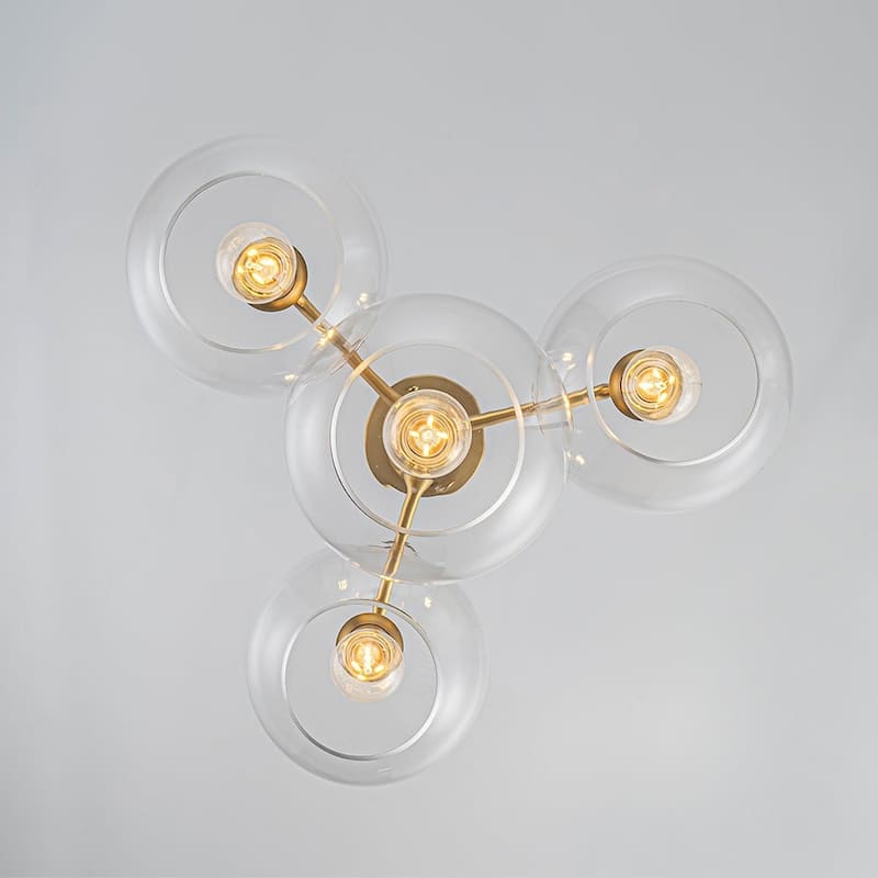 Contemporary Glass Globe 4-Light Sputnik Pendant Chandelier