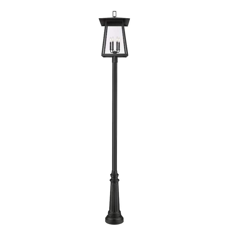 Rainer 6 Light Outdoor Post Mounted Fixture in Black