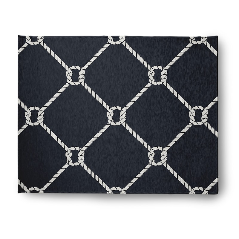 Ahoy Nautical Chenille Rug - Shark Blue - 8' x 10'