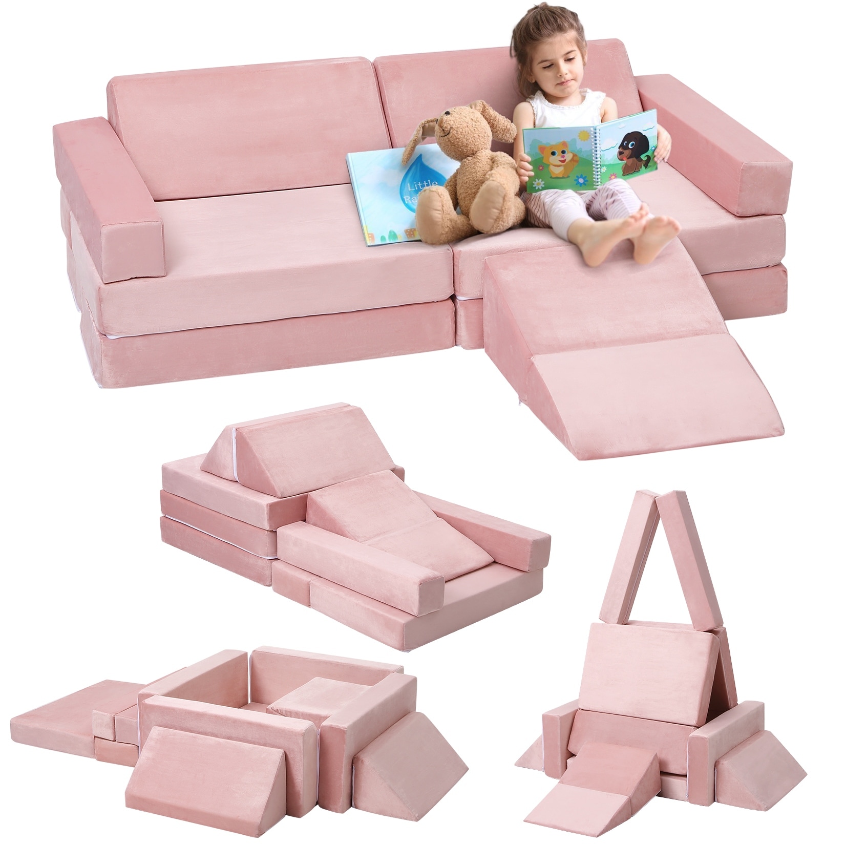Nugget Couch 12pcs Kids Couch for Playroom, Floor Couch Modular - Main Image