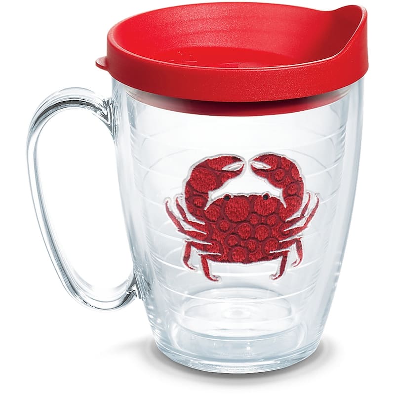 Tervis Red Crab Dots Made in USA Double Walled Insulated Travel Tumbler, Red Lid - 16oz Mug - 16oz Mug
