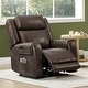 preview thumbnail 22 of 51, Leo Dual Motor Genuine Leather Power Recliner With Power Headrest