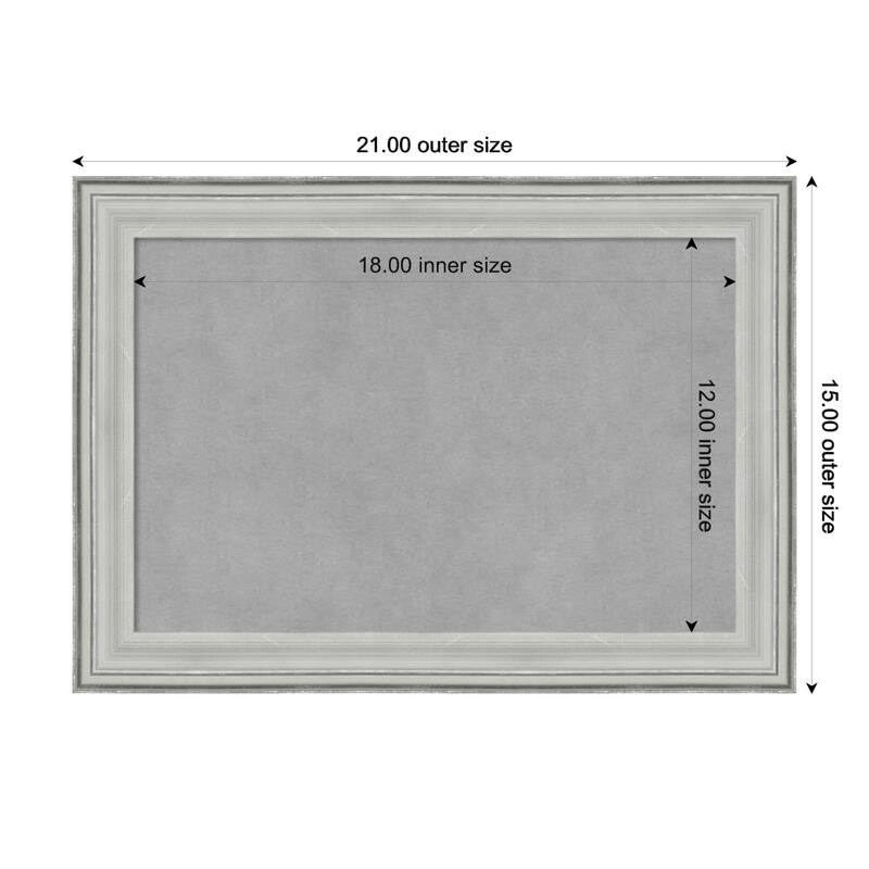 Amanti Art Bel Volto Silver Framed Magnetic Board - Board Size 18x12