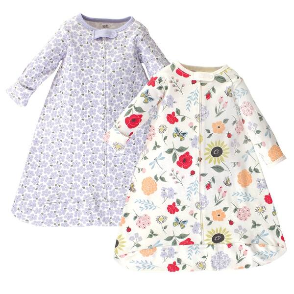 slide 1 of 1, Touched by Nature Baby Girl Organic Cotton Long-Sleeve Wearable Sleeping Bag, Sack, Blanket, Flutter Garden