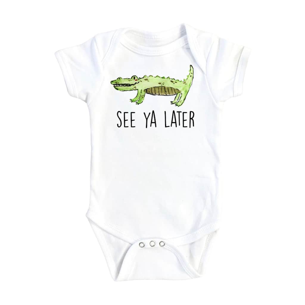 Alligator Green - Baby Boy Girl Clothes Infant Bodysuit Funny Cute Newborn