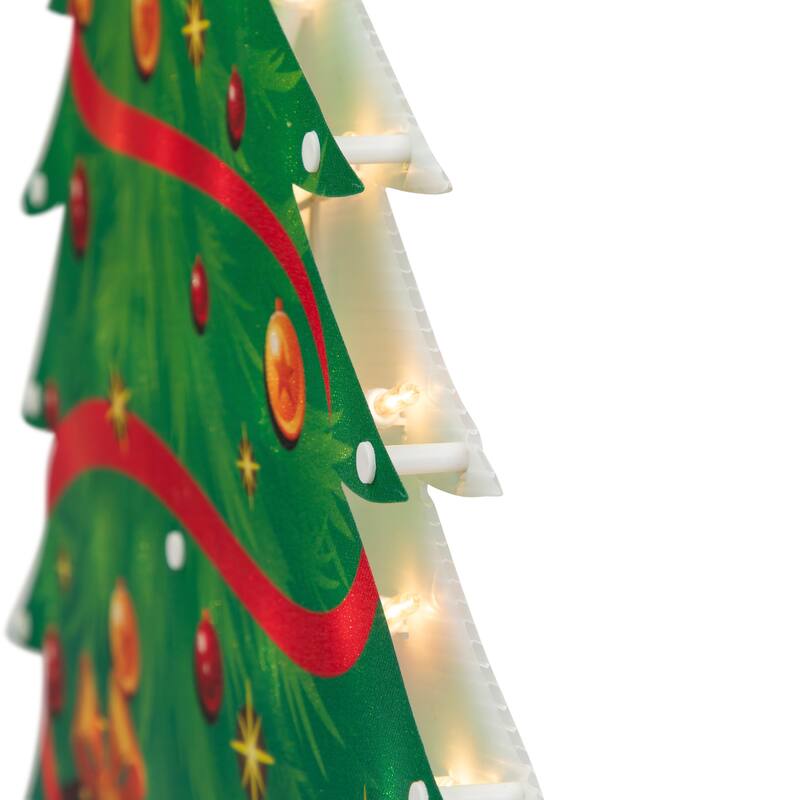 22.5" Lighted Christmas Tree with Presents Window Silhouette
