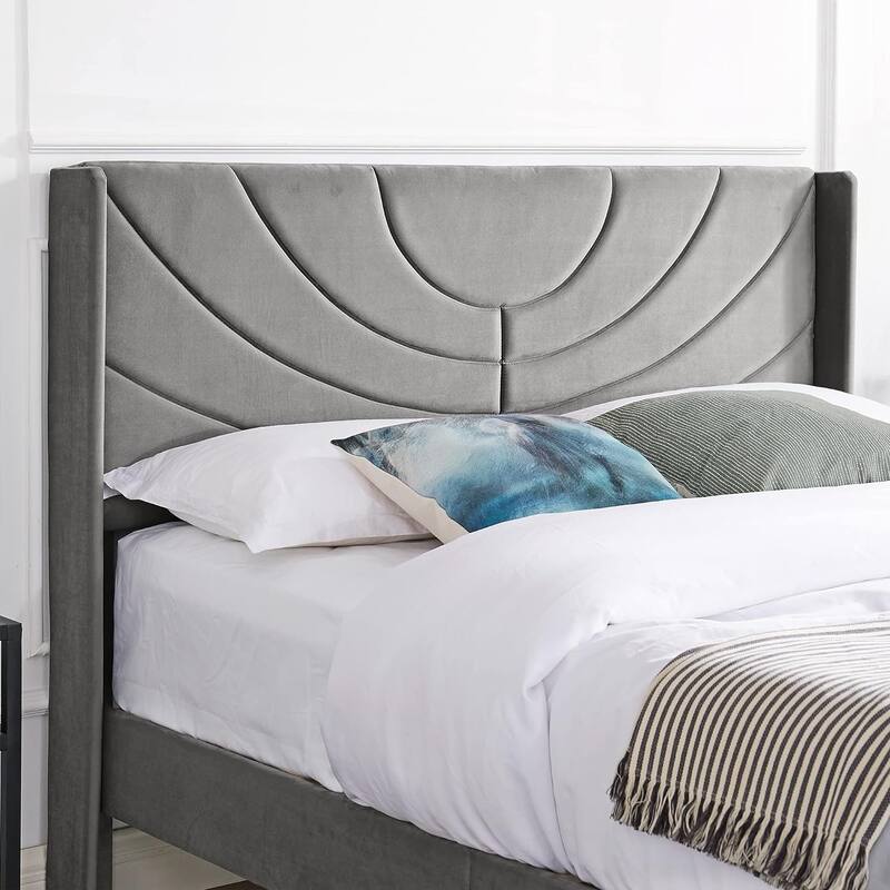 VECELO Bedroom Sets 3-pieces Bedroom Set with Height Adjustable Upholstered Bed and Nightstands Set of 2