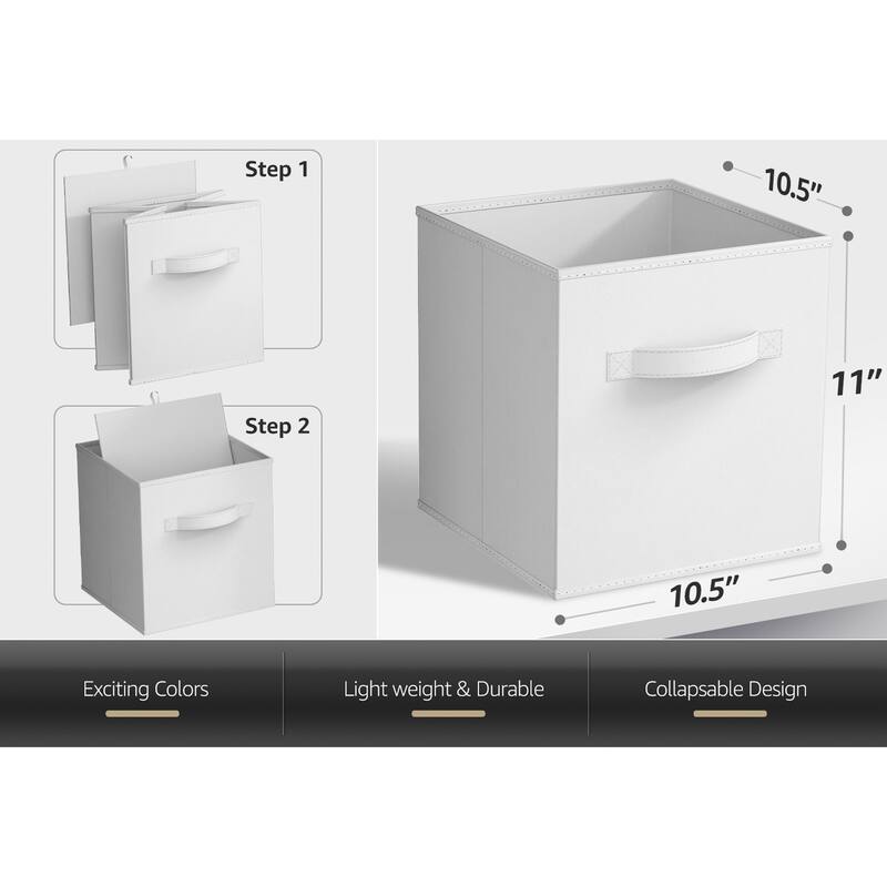 Sorbus Foldable Storage Bins - Fabric Cubes 6-Pack - 10.5" L x 10.5" W x 11" H