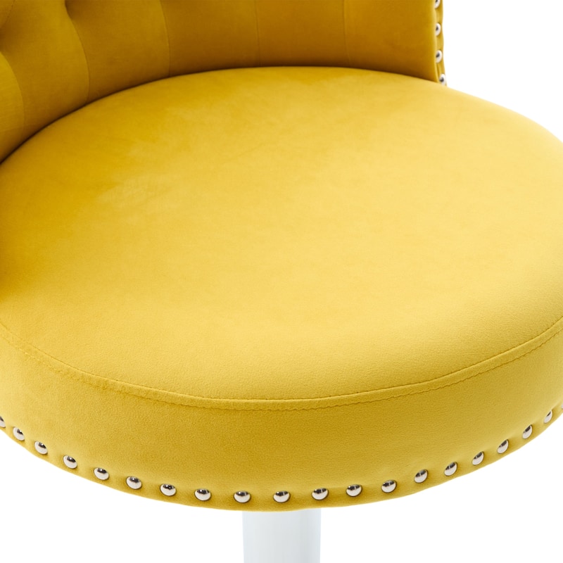 Adjustable Swivel Bar Stools with Silver Plated Metal Leg