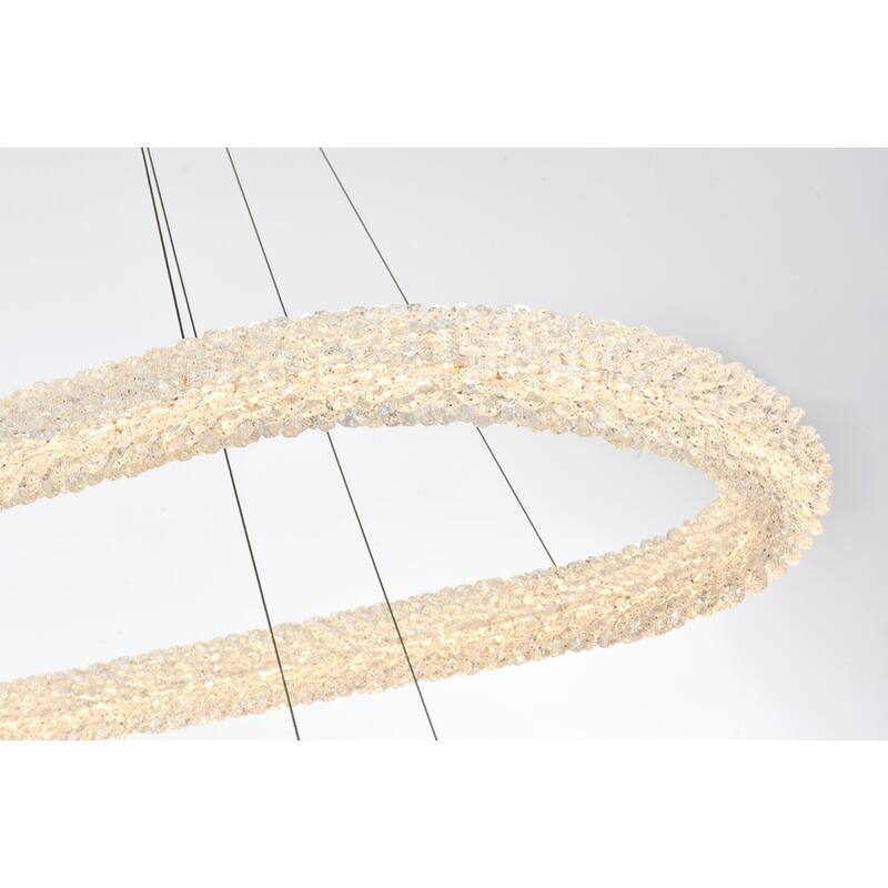 Elegant Lighting 3800G50L2 Bowen 51" Wide LED Crystal Ring Chandelier