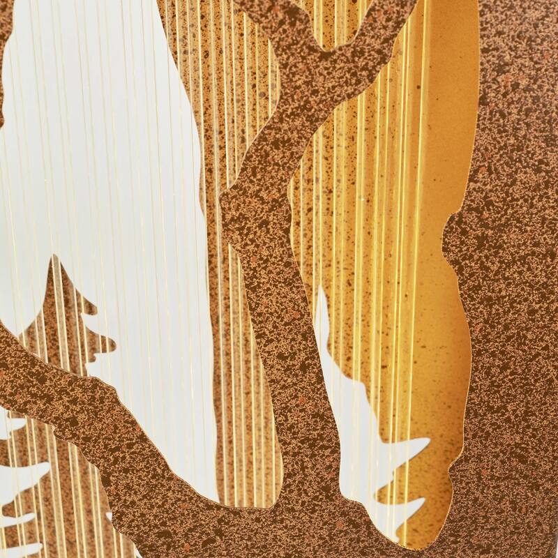 LED Lighted Forest Hollow Carved Waterfall Fountain - 48.43"