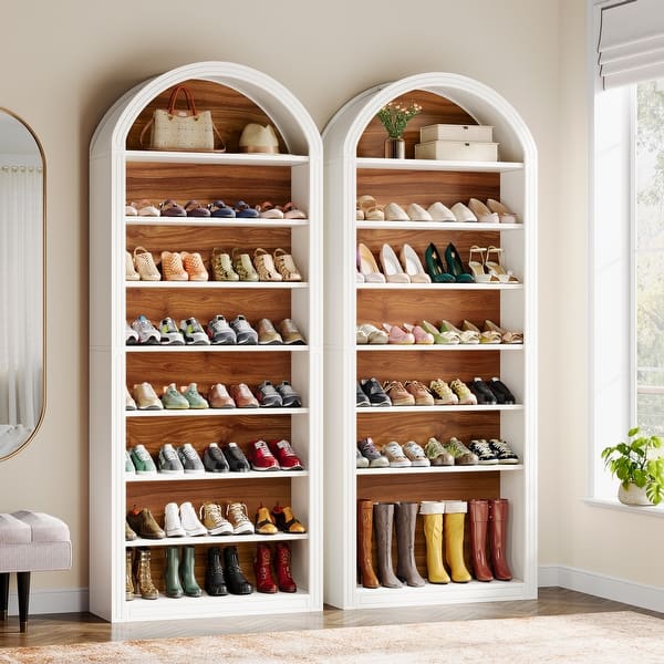Tall Shoe Storage Cabinet, Freestanding Shoe Organizer