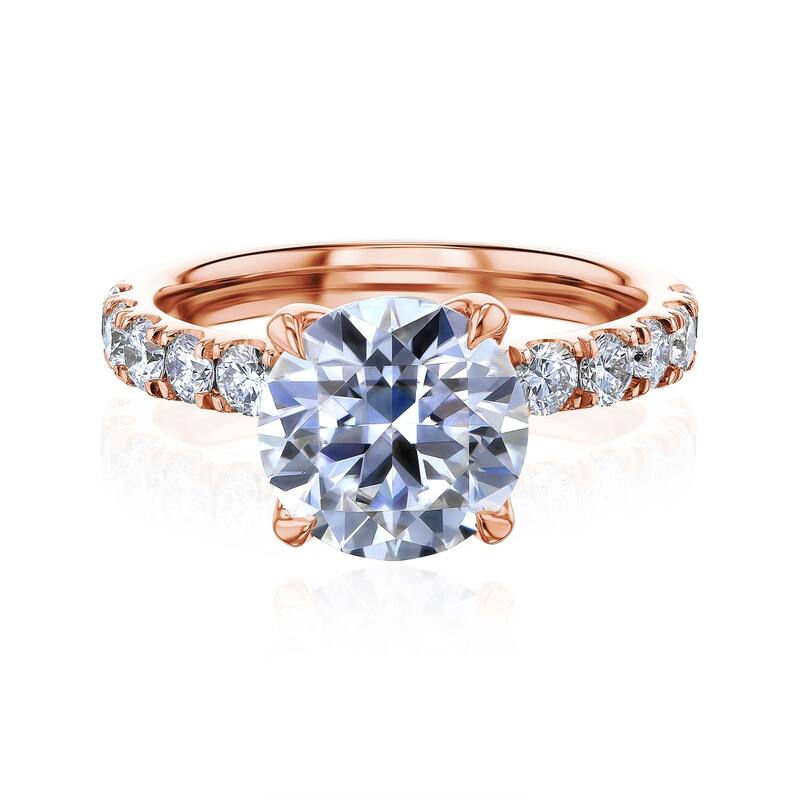 Kobelli 3.90 Carat Lab Grown Diamond Certified 14k Solid Gold Florence Engagement Ring (EF/VS) - Rose - 5