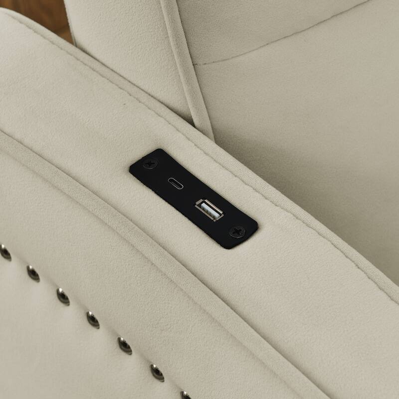 Modern Loveseat Sofa Bed With Pull-out Bed,TypeC and USB Charging