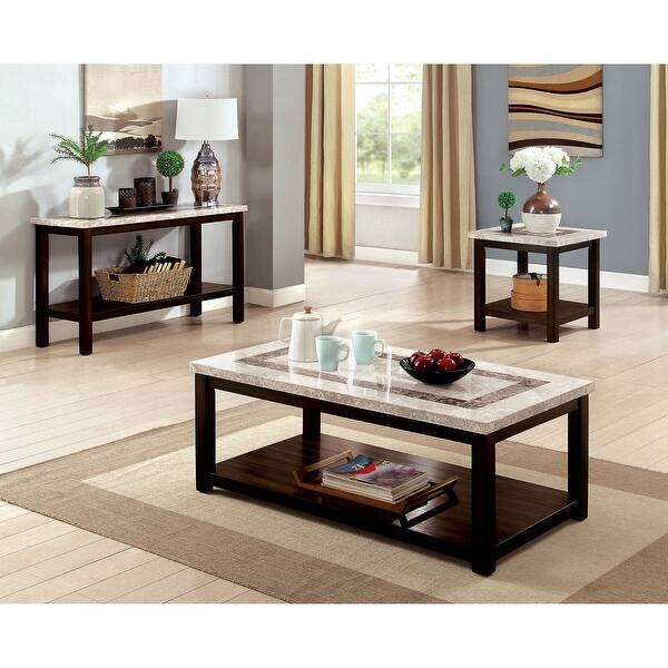 Shop Furniture Of America Juba Contemporary Walnut Solid Wood Sofa