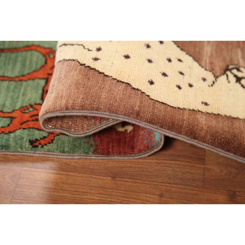 Animal Pictorial Kazak Oriental Accent Rug Handmade Wool Carpet - 2'1"x 2'10"