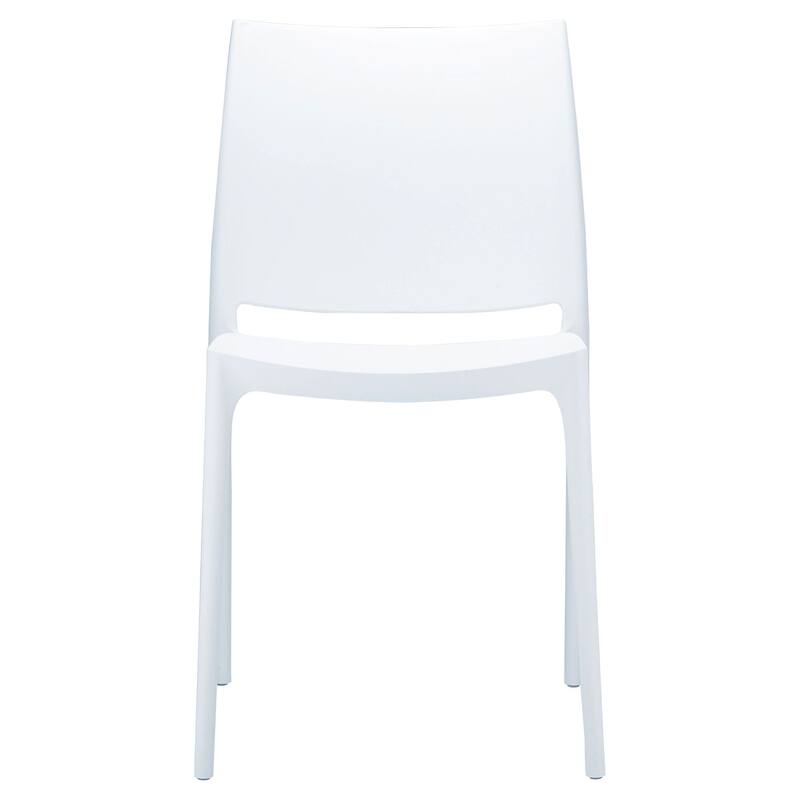 32" White Outdoor Patio Solid Dining Chair