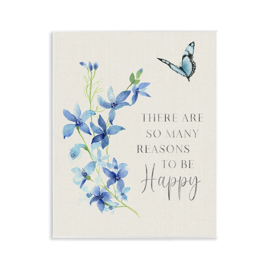 Stupell Reasons To Be Happy Floral Wall Plaque Art Design By Janet Tava