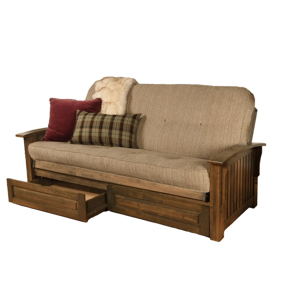 Somette Washington Full-size Futon Frame Includes Storage Drawers and Mattress